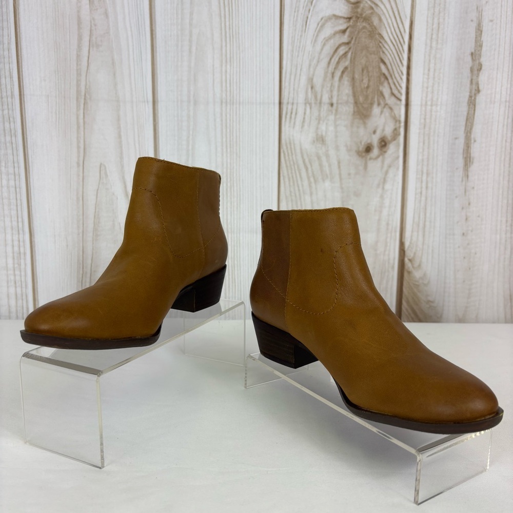 Lucky Brand Leather Booties Versatile Dressy Comfort Ankle Boots Brown Size 5.5 - Picture 4 of 14